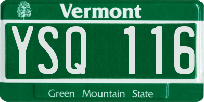 VT license plate YSQ116