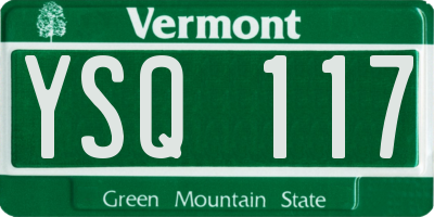 VT license plate YSQ117