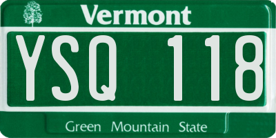 VT license plate YSQ118