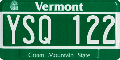 VT license plate YSQ122