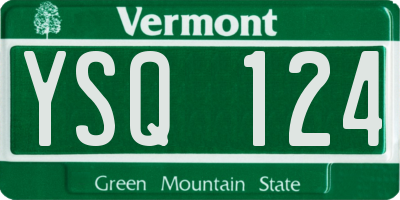 VT license plate YSQ124