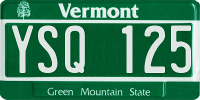 VT license plate YSQ125