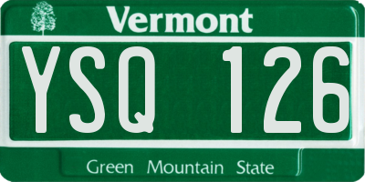 VT license plate YSQ126