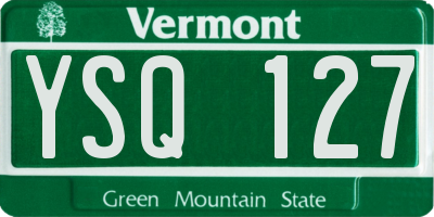 VT license plate YSQ127