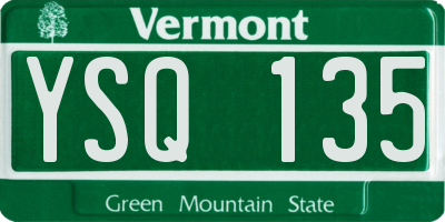 VT license plate YSQ135