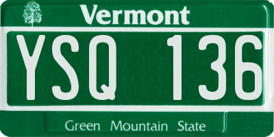 VT license plate YSQ136