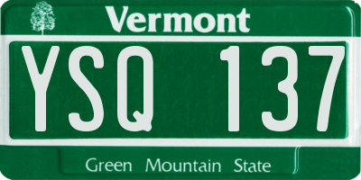 VT license plate YSQ137