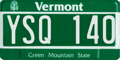 VT license plate YSQ140