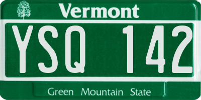 VT license plate YSQ142