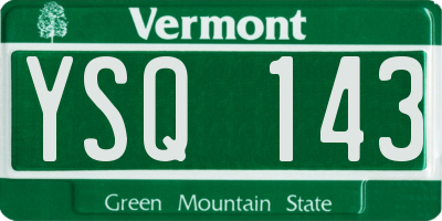 VT license plate YSQ143