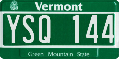 VT license plate YSQ144