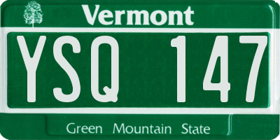 VT license plate YSQ147