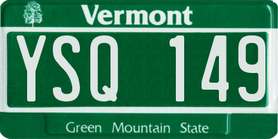 VT license plate YSQ149