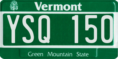 VT license plate YSQ150