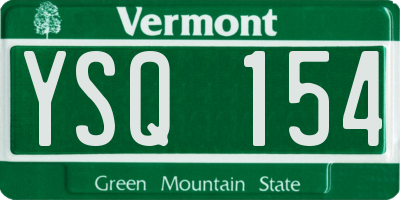 VT license plate YSQ154