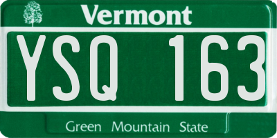 VT license plate YSQ163