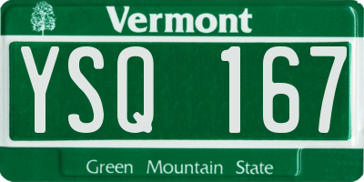 VT license plate YSQ167