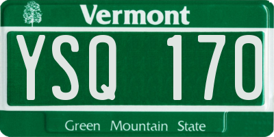 VT license plate YSQ170
