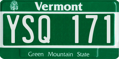 VT license plate YSQ171