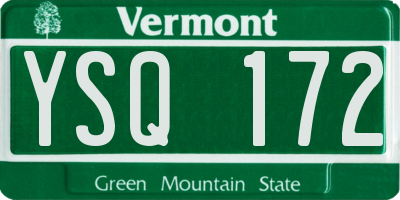 VT license plate YSQ172