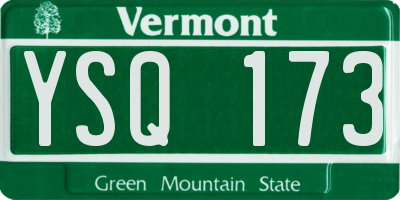 VT license plate YSQ173
