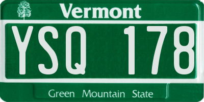 VT license plate YSQ178