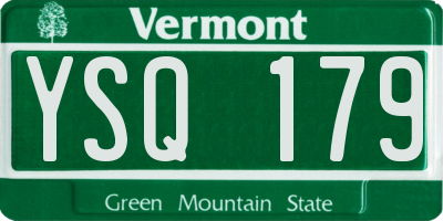VT license plate YSQ179