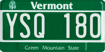 VT license plate YSQ180