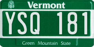 VT license plate YSQ181