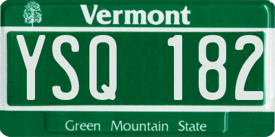 VT license plate YSQ182