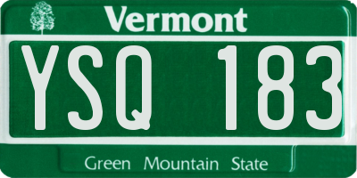 VT license plate YSQ183