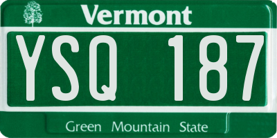VT license plate YSQ187