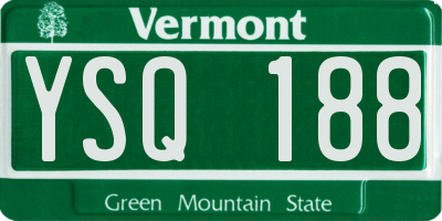 VT license plate YSQ188