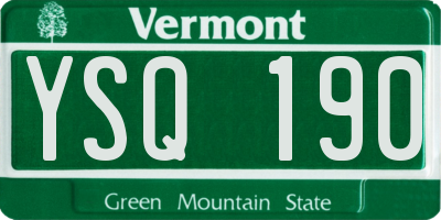 VT license plate YSQ190