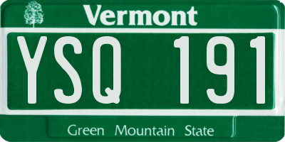 VT license plate YSQ191