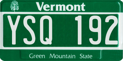 VT license plate YSQ192