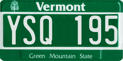 VT license plate YSQ195