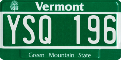 VT license plate YSQ196
