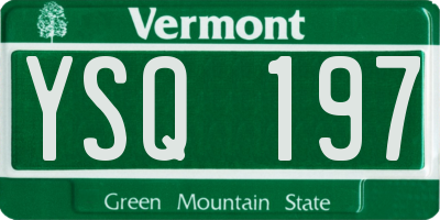 VT license plate YSQ197