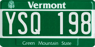 VT license plate YSQ198