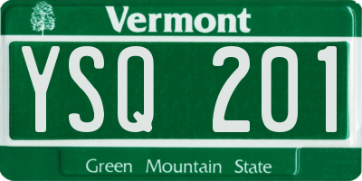 VT license plate YSQ201