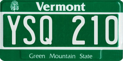 VT license plate YSQ210