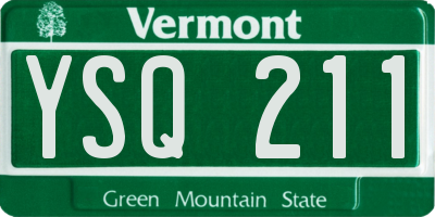 VT license plate YSQ211