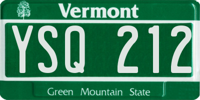 VT license plate YSQ212