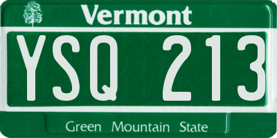 VT license plate YSQ213