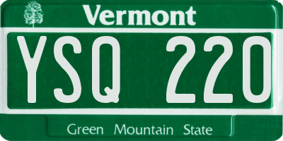 VT license plate YSQ220