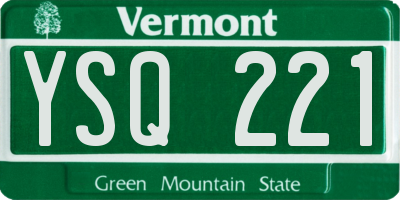 VT license plate YSQ221