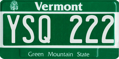 VT license plate YSQ222
