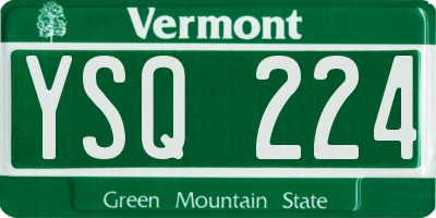 VT license plate YSQ224