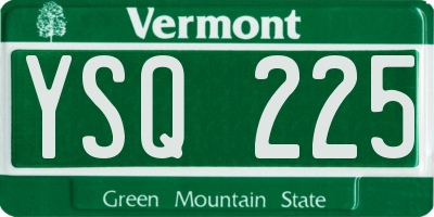 VT license plate YSQ225